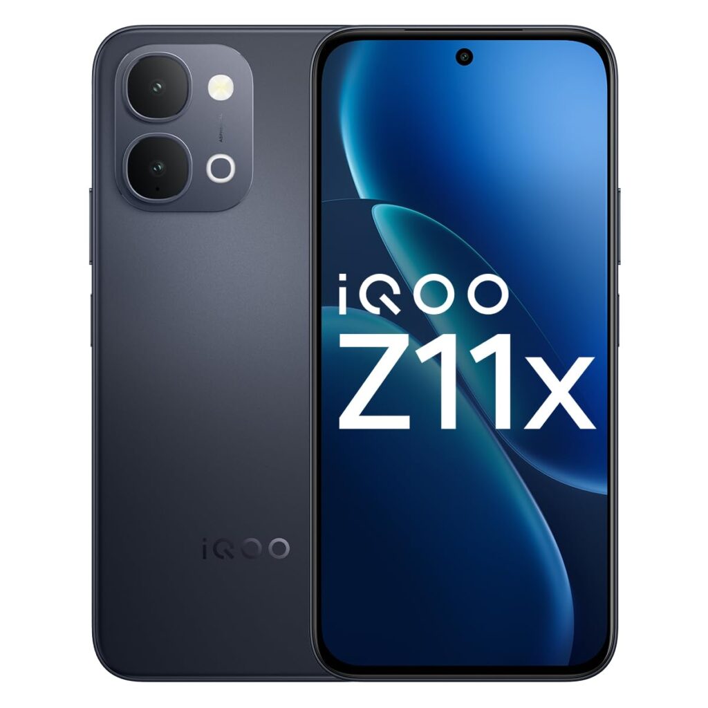 iQOO Z11x 5G Titan Black front view power that hits different