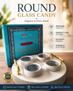 RichCraft round glass candy jar with lid