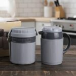 RichCraft Premium Insulated Lunch Box with Flask Set – Leak-Proof 2 Piece Hot & Cold Food Container