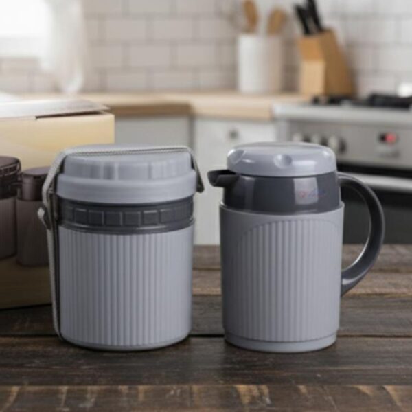 RichCraft Premium Insulated Lunch Box with Flask Set – Leak-Proof 2 Piece Hot & Cold Food Container