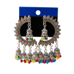 Multicolor Oxidized German Silver Jhumka Earrings for Women