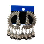 Elegant Multicolor Oxidized German Silver Jhumka Earrings for Women - Image 2