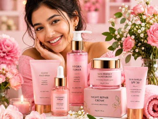 Radiant glowing skin skincare beauty model natural healthy complexion