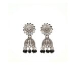 Antique Silver Oxidized black Beads Jhumka Earrings for Women