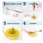 Stainless Steel Manual Hand Blender | Egg Beater | Milk, Lassi & Coffee Mixer | Kitchen Whisk - Image 4