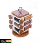Ganesh 12-Jar Revolving Spice Rack | Premium Masala Box with Rotating Stand | Kitchen Spice Organizer - Image 3