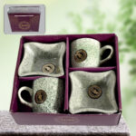 Festo Ceramic Tea Cup & Snack Bowl Gift Set (4 Pcs) | Premium Coffee Mug Set | Ceramic Tea Cups for Home & Gifting - Image 2