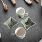 Festo Ceramic Tea Cup & Snack Bowl Gift Set (4 Pcs) | Premium Coffee Mug Set | Ceramic Tea Cups for Home & Gifting - Image 3