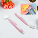 Silicone Bendable Baby Feeding Spoon & Fork Set with Travel Case (2 Pcs) | Soft Toddler Self-Feeding Training Utensils - Image 4