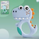 Silicone Dinosaur Baby Teether | BPA Free Food Grade Teething Toy for Infants & Toddlers | Soft Chew Teether (1 Pc Mix Design Color)