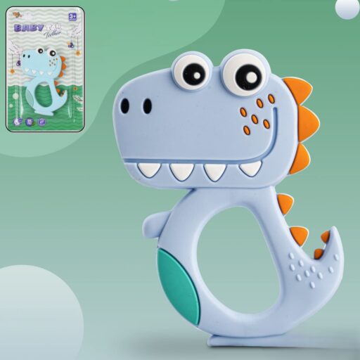 Silicone Dinosaur Baby Teether | BPA Free Food Grade Teething Toy for Infants & Toddlers | Soft Chew Teether (1 Pc Mix Design Color)