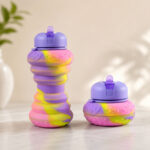 600ml Collapsible Silicone Water Bottle | Foldable Sports & Travel Water Bottle | Leakproof Reusable Drinking Bottle - Image 3