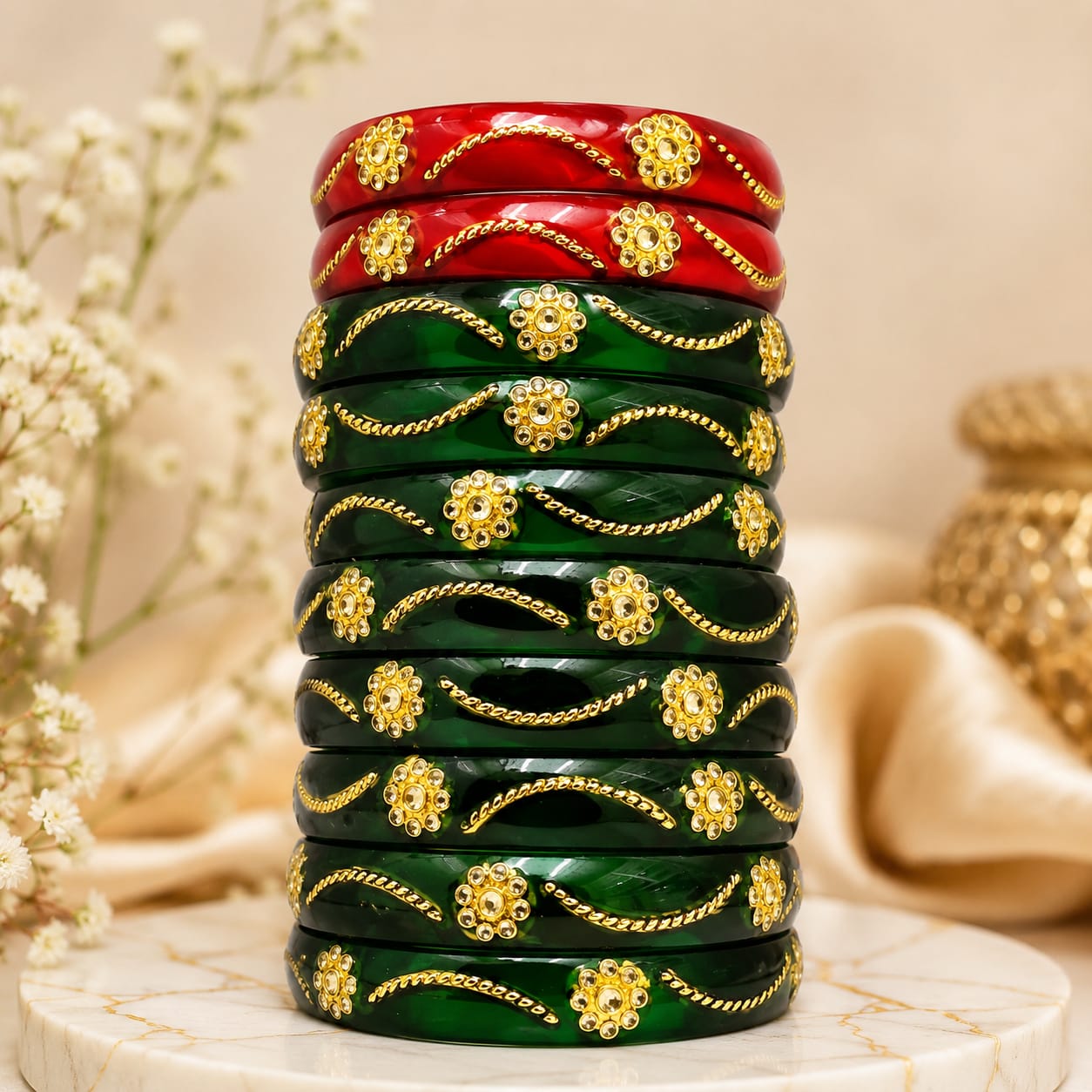 red and yellow sone bangles tradition bangles