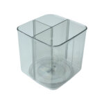 Supermom Vista 360° Rotating Pen Stand & Desk Organizer – Multi-Compartment Acrylic Holder - Image 3