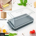 5848 Butter Storage Box with Slicer – Transparent Butter Container with Lid & Cutter for Kitchen Refrigerator