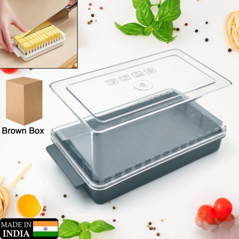 5848 Butter Storage Box with Slicer – Transparent Butter Container with Lid & Cutter for Kitchen Refrigerator