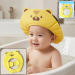 Cute Cartoon Baby Shower Cap | Adjustable Shampoo Bath Hat for Kids | Waterproof Hair Washing Cap for Toddlers