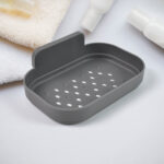 Plastic Soap Dish Holder for Bathroom – Wall Mounted Self Adhesive Soap Stand with Drainage Design - Image 2