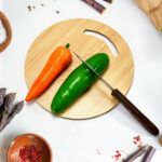 Wooden Round Chopping Board for Kitchen – Bamboo Cutting Board for Fruits, Vegetables, Bread & Cheese
