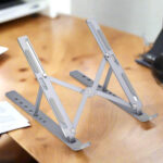 Metal Portable Laptop Stand with 7 Adjustable Angles – Foldable Ergonomic Laptop Riser for Desk, Office & Travel - Image 2