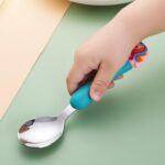 Unicorn Theme Kids Spoon and Fork Set with Plastic Handle | 4 Pc Stainless Steel Cutlery Set for Babies & Toddlers - Image 3