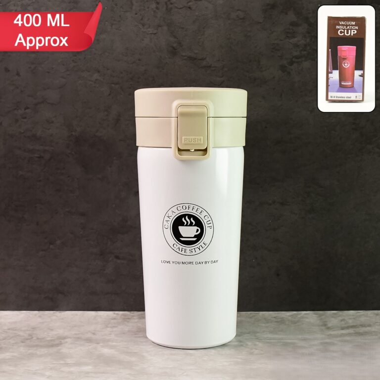 Wookey 400ML Stainless Steel Vacuum Insulated Coffee Flask With Flip Lock Lid unishoppers